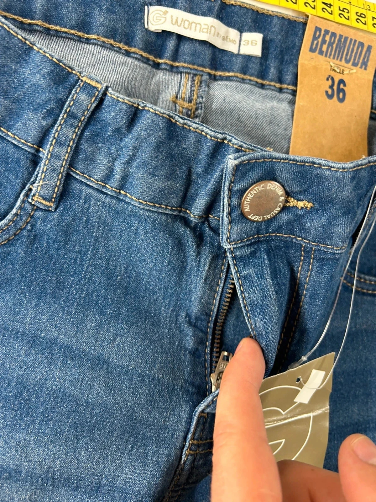 Gémo marineblauwe denim short bermuda voor dames maat 36 – photo 8